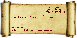 Leibold Szilvána névjegykártya